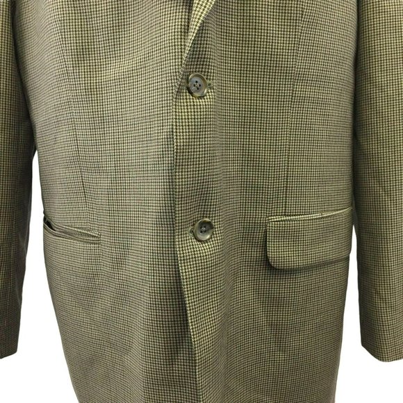Stafford Suit Jacket Blazer Sports Coat Mens 44R Brown Herringbone Wool Blend - Picture 6 of 7